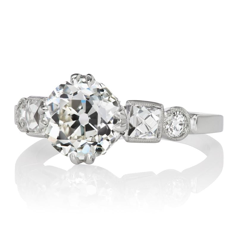Platinum French + Old European Cut Five Stone Engagement Ring