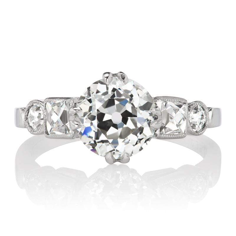 Platinum French + Old European Cut Five Stone Engagement Ring