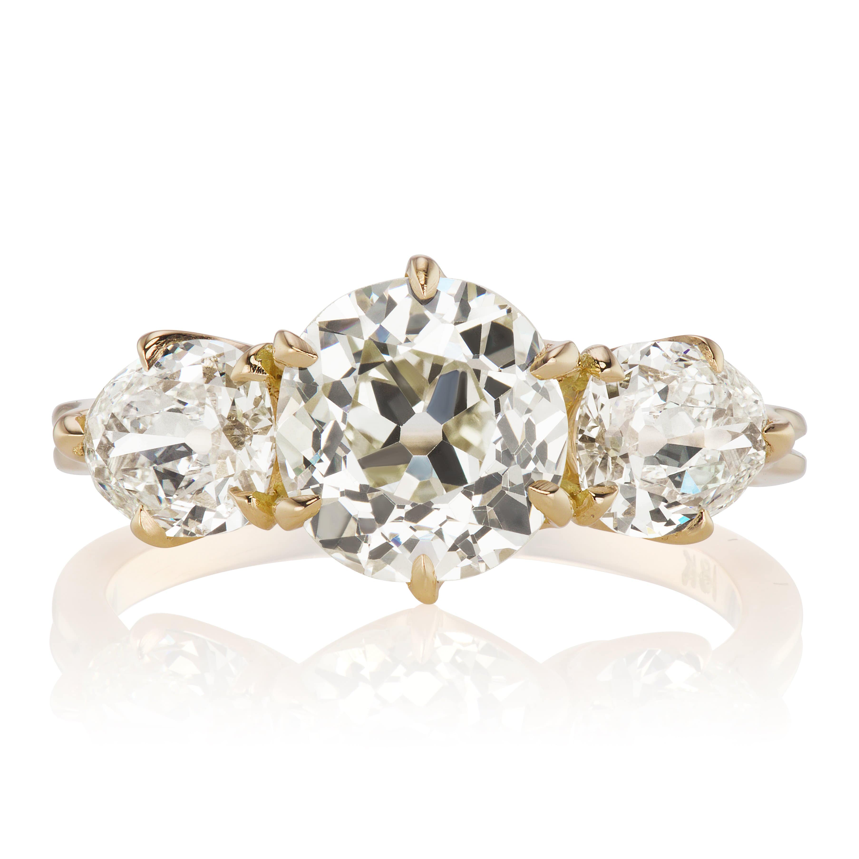 2.07ct old mine cut diamond Ring