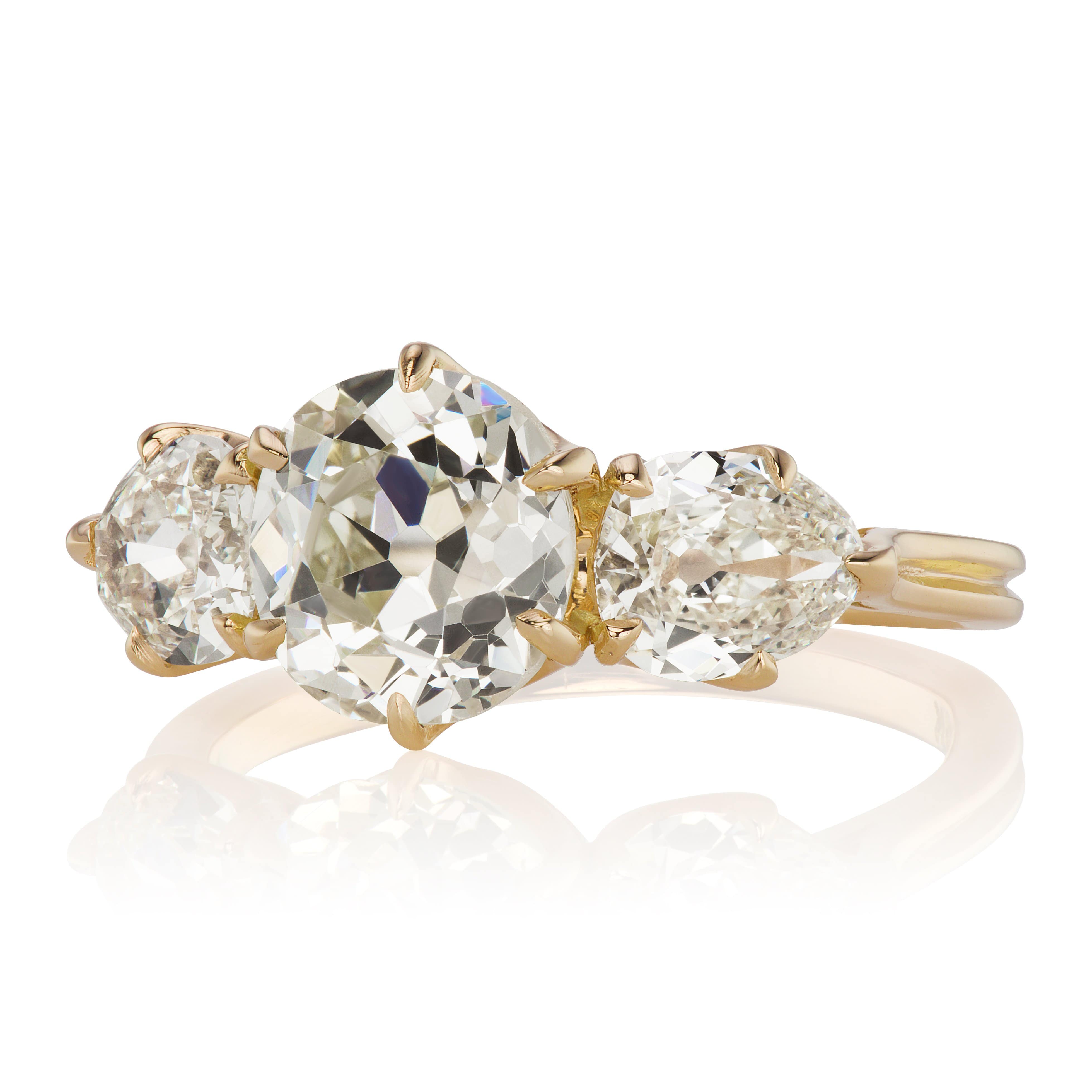 2.07ct old mine cut diamond Ring