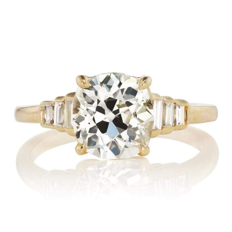 2 Carat Diamond Engagement Ring with Baguettes