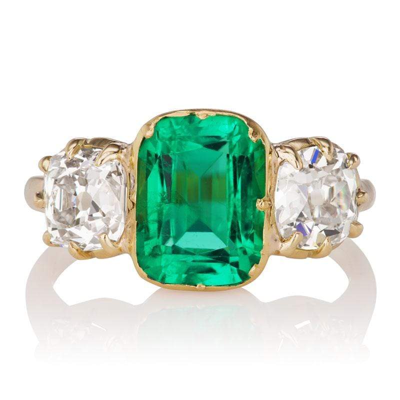 2.09-Carat Colombian Emerald Ring in Original Antique Setting