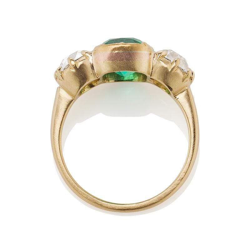 2.09-Carat Colombian Emerald Ring in Original Antique Setting