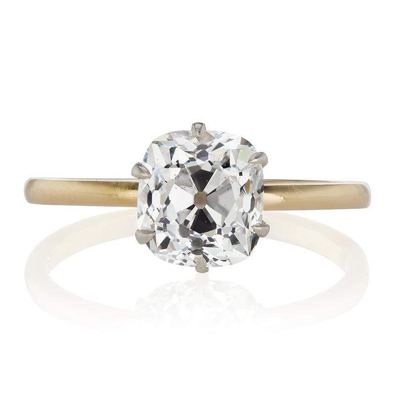 2 ct Old Mine Cut Diamond Solitaire Engagement Ring