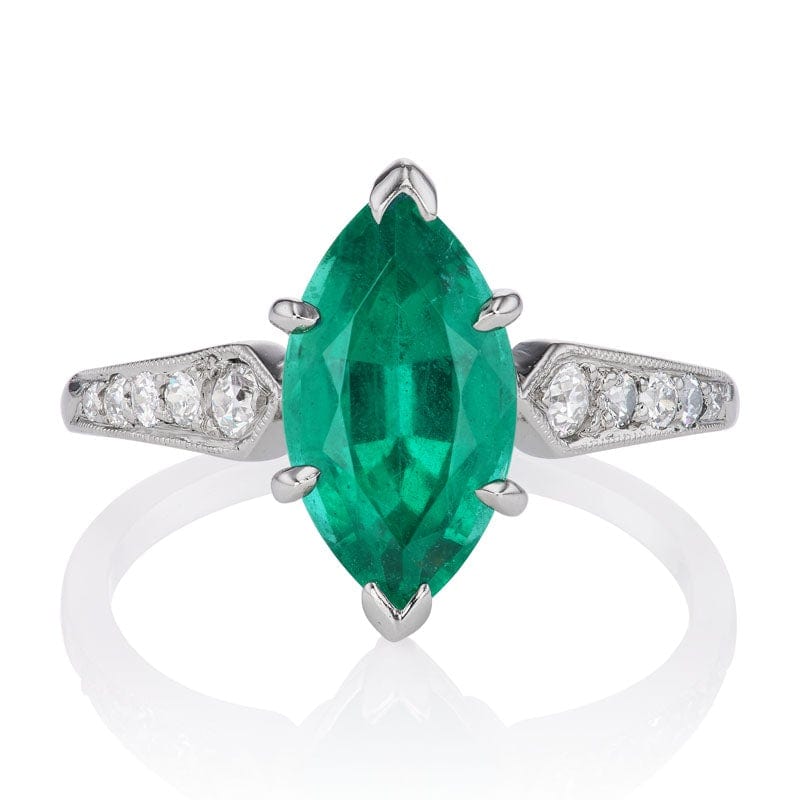 Marquise Emerald in Platinum Setting