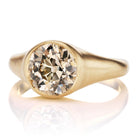 2.12 Carat Bezel Set Champagne Diamond Engagement Ring - 18kt Yellow Gold
