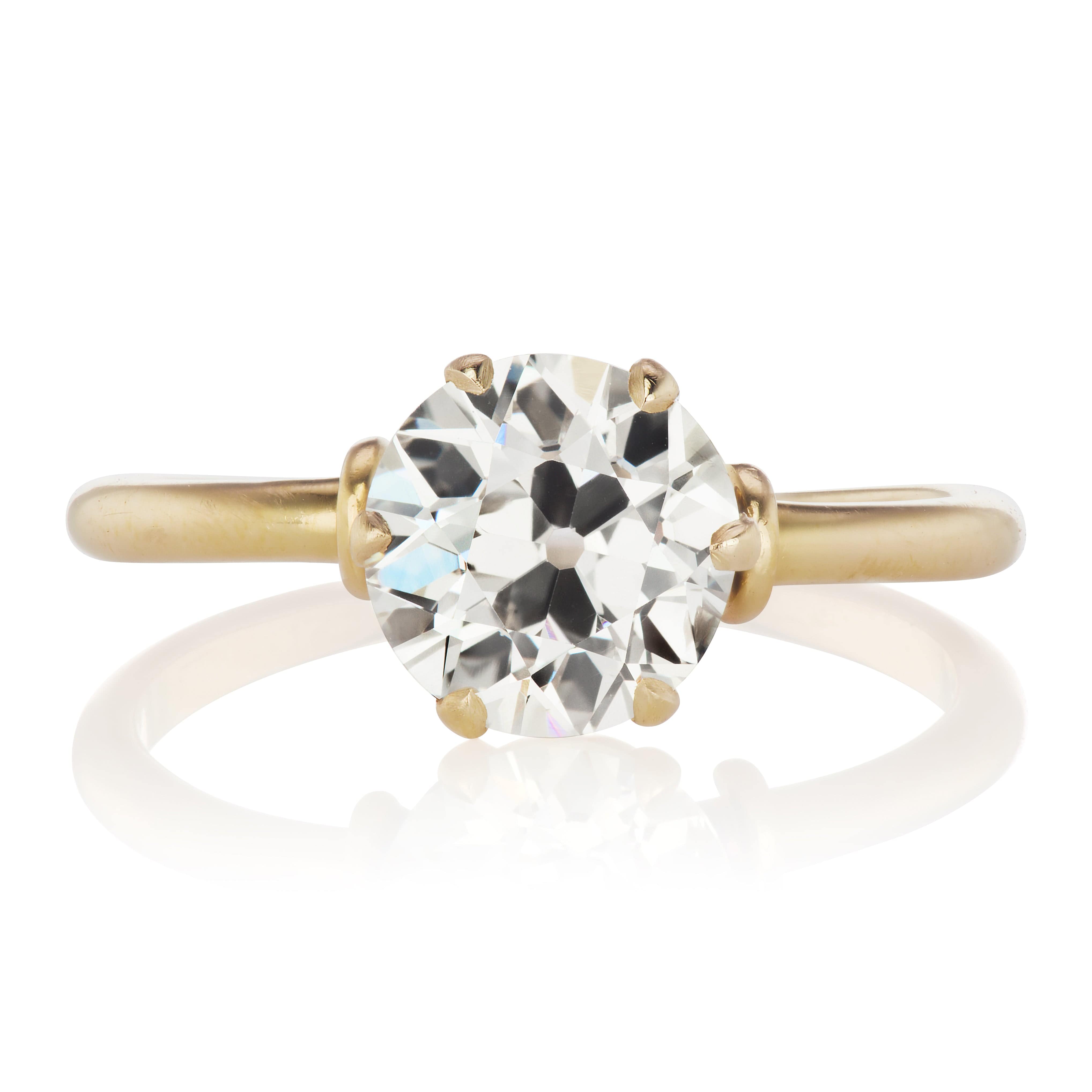 Elegant 2.12 ct Vintage Old European Cut Diamond Engagement Ring