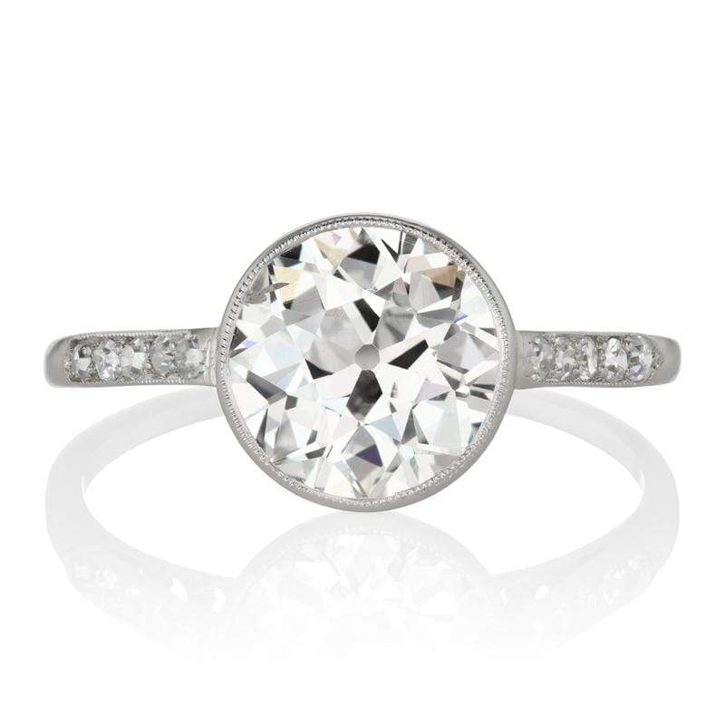 Art Deco Bezel Set Diamond Engagement Ring