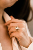 2.14ct old mine cut diamond Antique Art Nouveau Engagement Ring