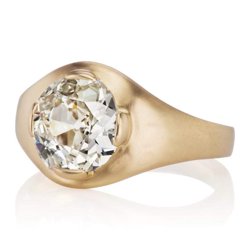 2.14ct old mine cut diamond diamond engagement ring