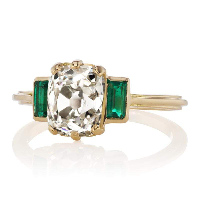 2.19ct old mine cut diamond diamond engagement ring