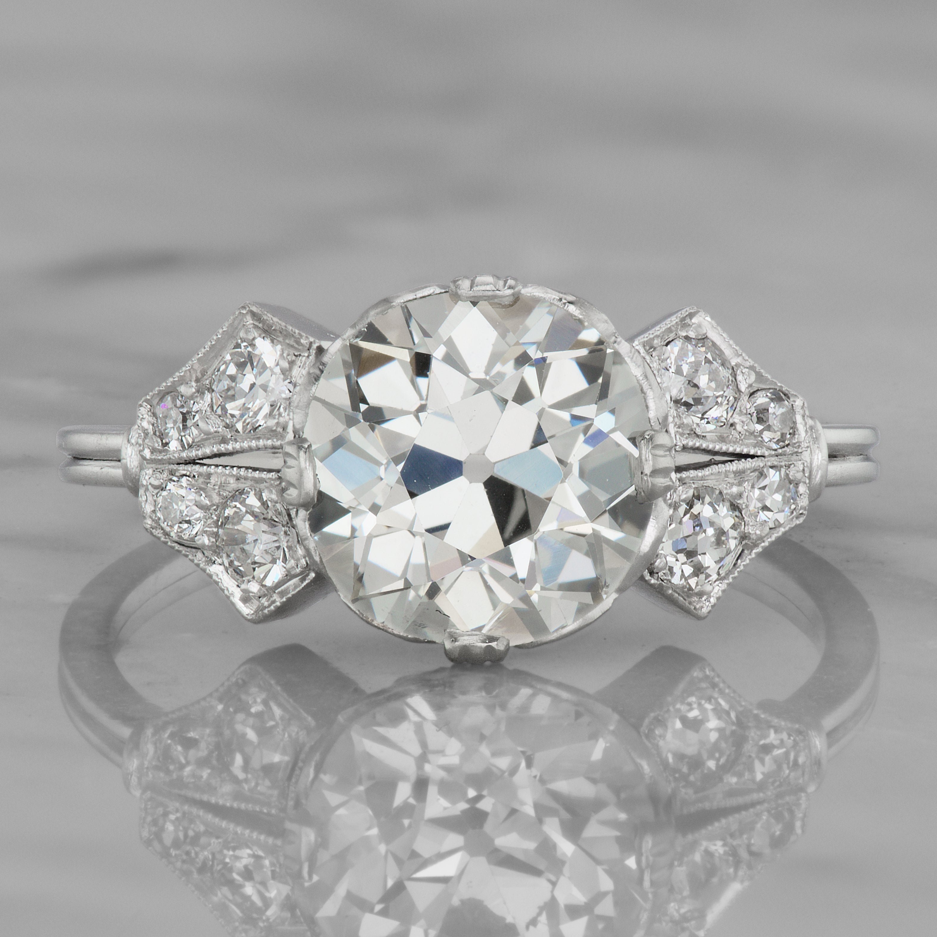Low Set Diamond Engagement Ring Circa 1925 | Victor Barbone