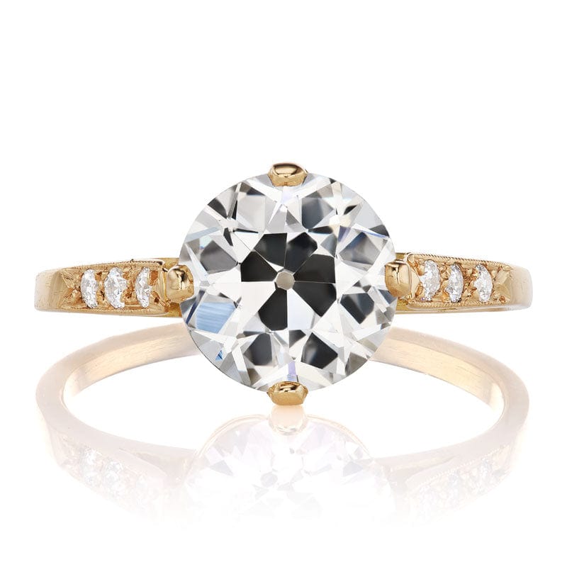 2 Carat Compass Prong Vintage Engagement Ring