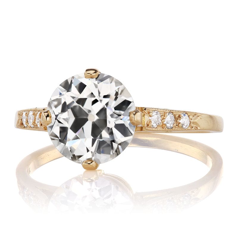 2 Carat Compass Prong Vintage Engagement Ring