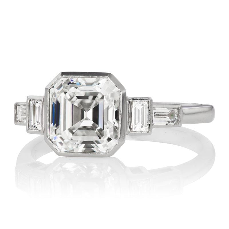 Asscher Cut Diamond Engagement Ring with Baguettes