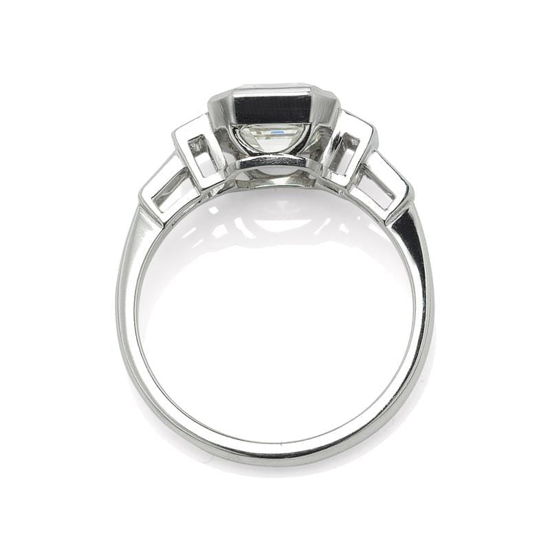 Asscher Cut Diamond Engagement Ring with Baguettes