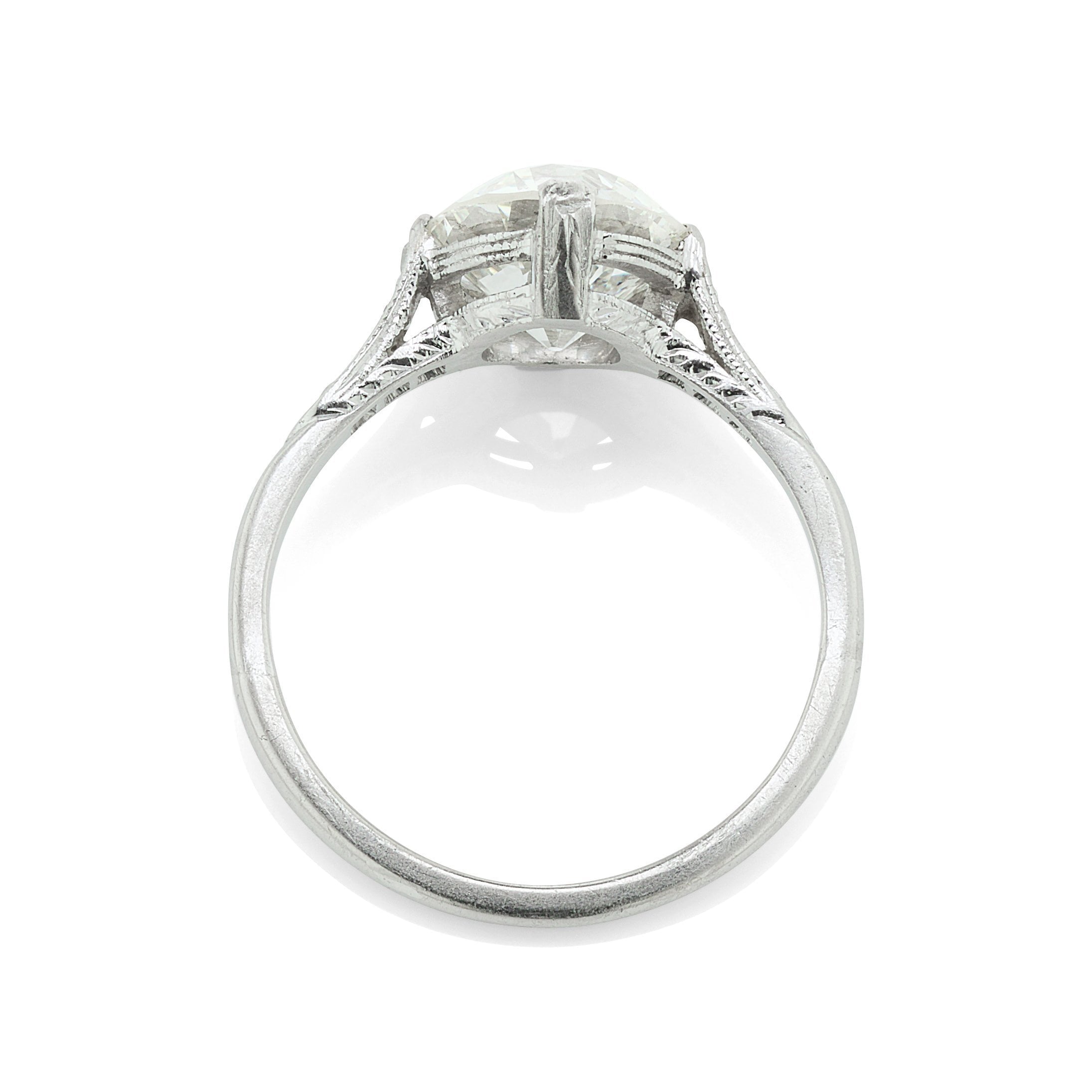 2.25 old European cut diamond Art Deco Solitaire Engagement Ring