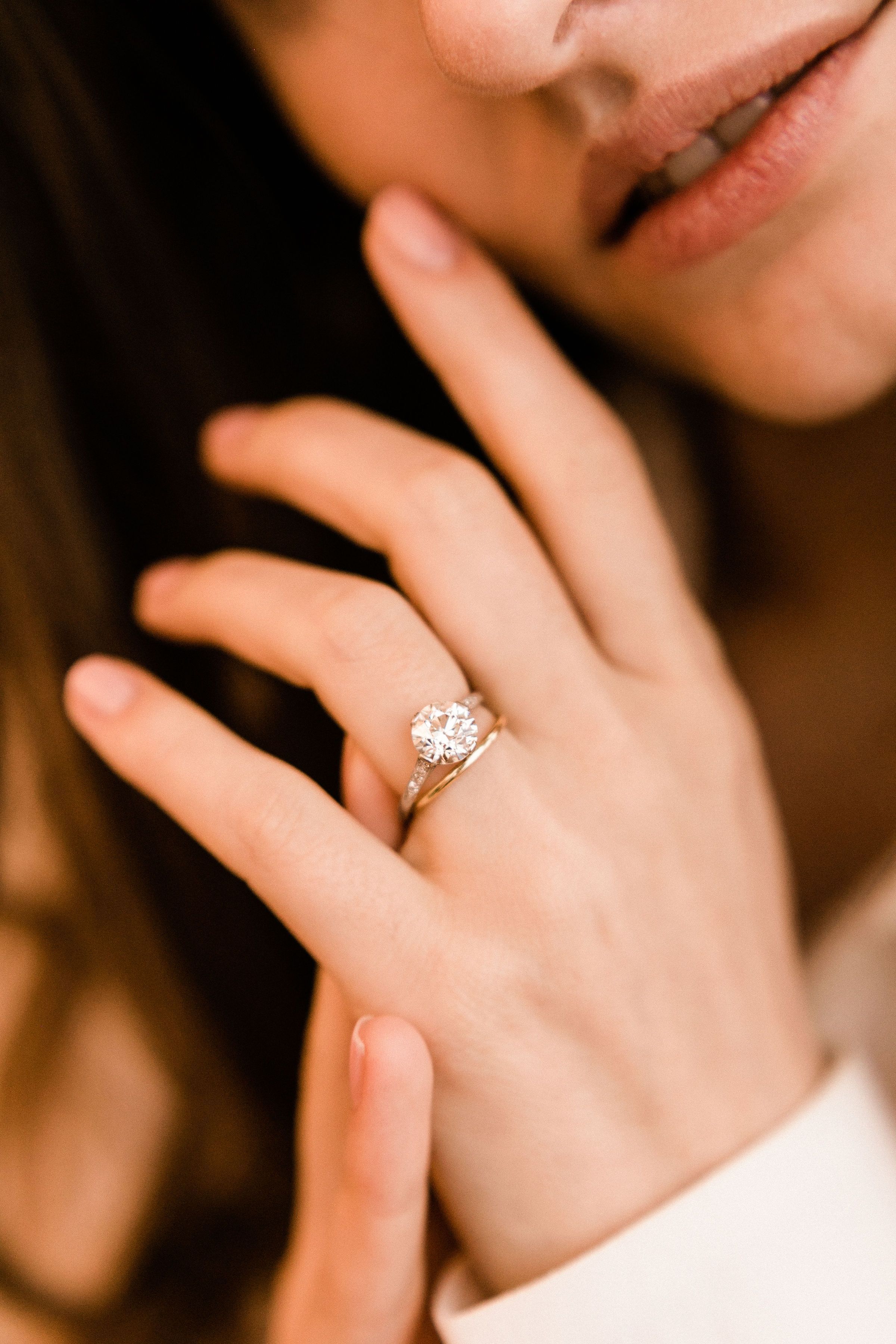 2.25 old European cut diamond Art Deco Solitaire Engagement Ring