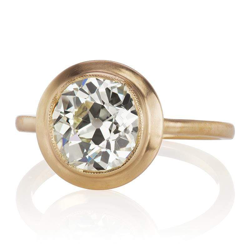 2.30ct old mine cut diamond diamond engagement ring