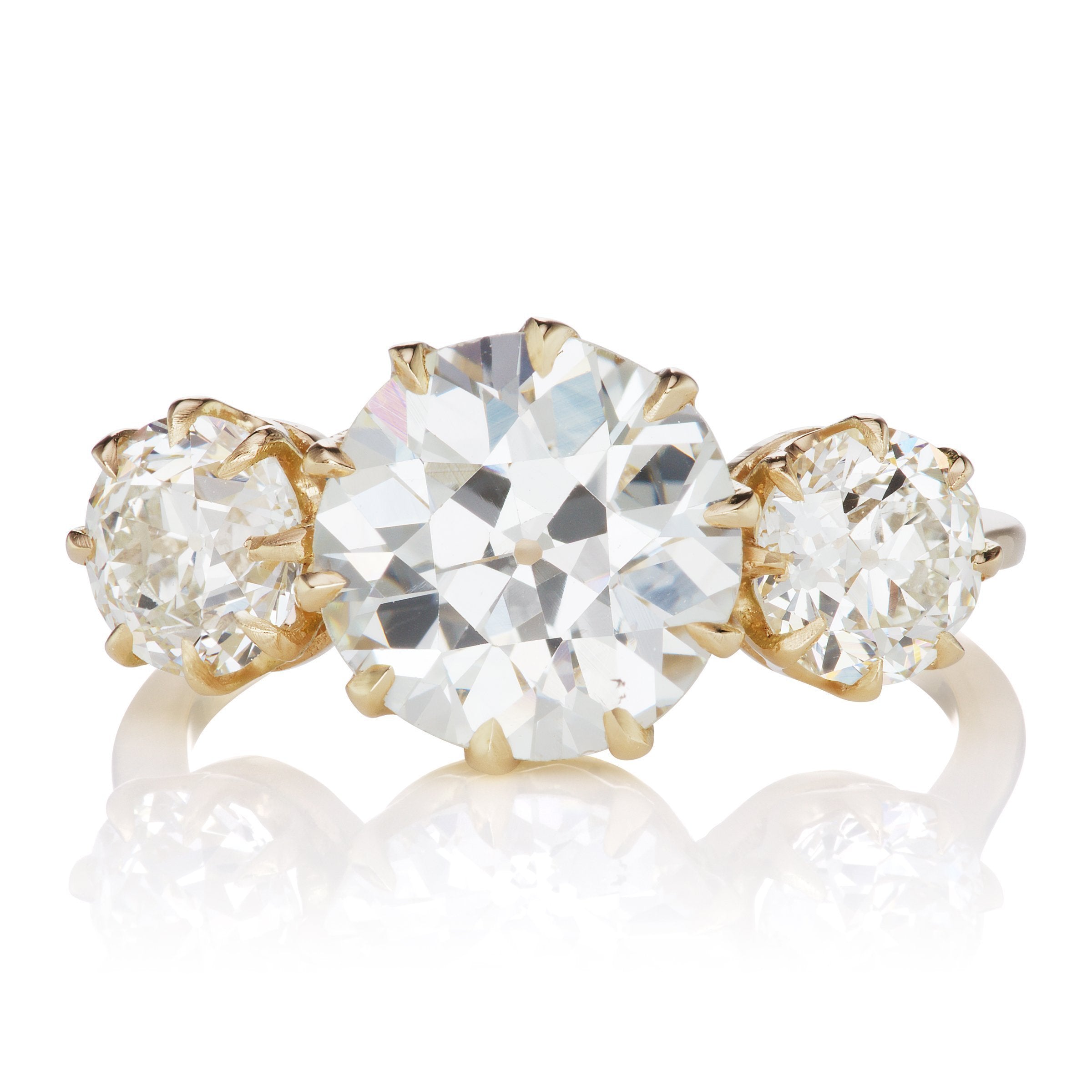 10 Prong Three Stone Engagement Ring | Victor Barbone