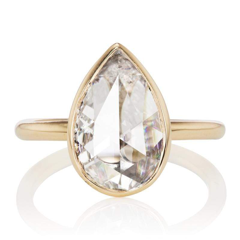 2.31ct Pear Rose Cut diamond Ring