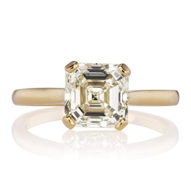 2.40 ct Asscher Cut Diamond Solitaire Engagement Ring