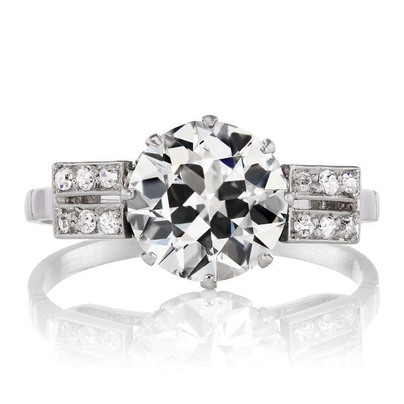 Vibrant 2.40 carat Old European Cut Vintage Engagement Ring