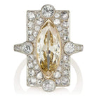 Vintage French Cocktail Ring with 2.44 ct Marquise Cut Diamond