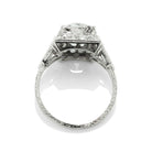 2.47ct old European cut diamond Round Diamond Square Halo Engagement Ring