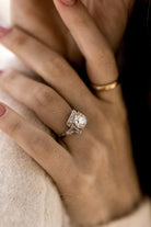 2.47ct old European cut diamond Round Diamond Square Halo Engagement Ring