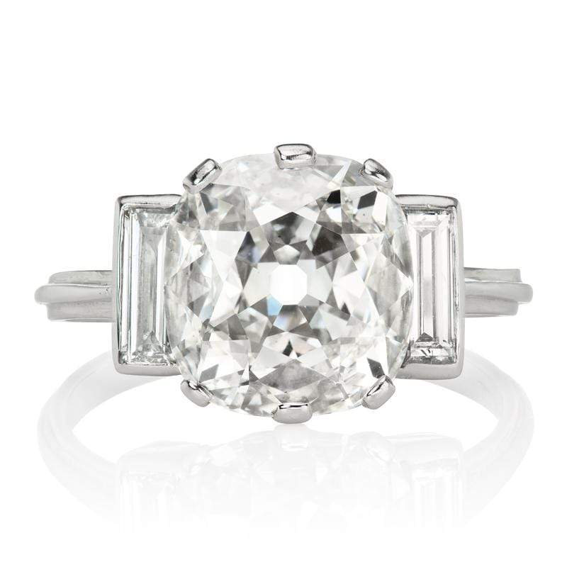 Engagement Ring with Baguette Side Stones