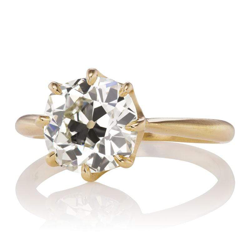 2.49ct old mine cut diamond diamond engagement ring