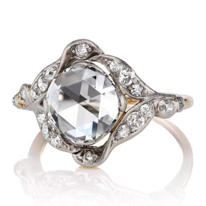 Unique 2.50 carat Vintage Rose Cut Engagement Ring