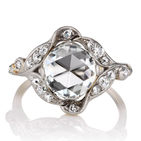 Unique 2.50 carat Vintage Rose Cut Engagement Ring Andria Barbone Jewelry