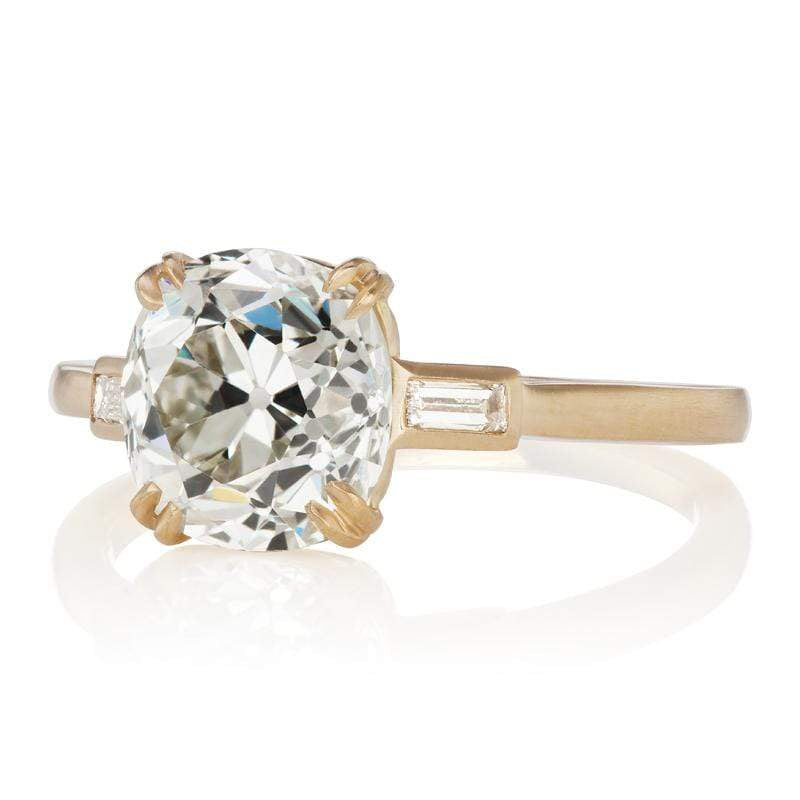 2.58 carat old mine cut diamond diamond engagement ring