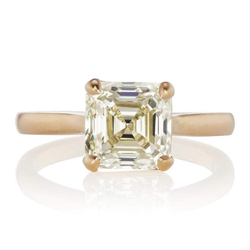 2.5 Ct Asscher Cut Diamond Solitaire Engagement Ring