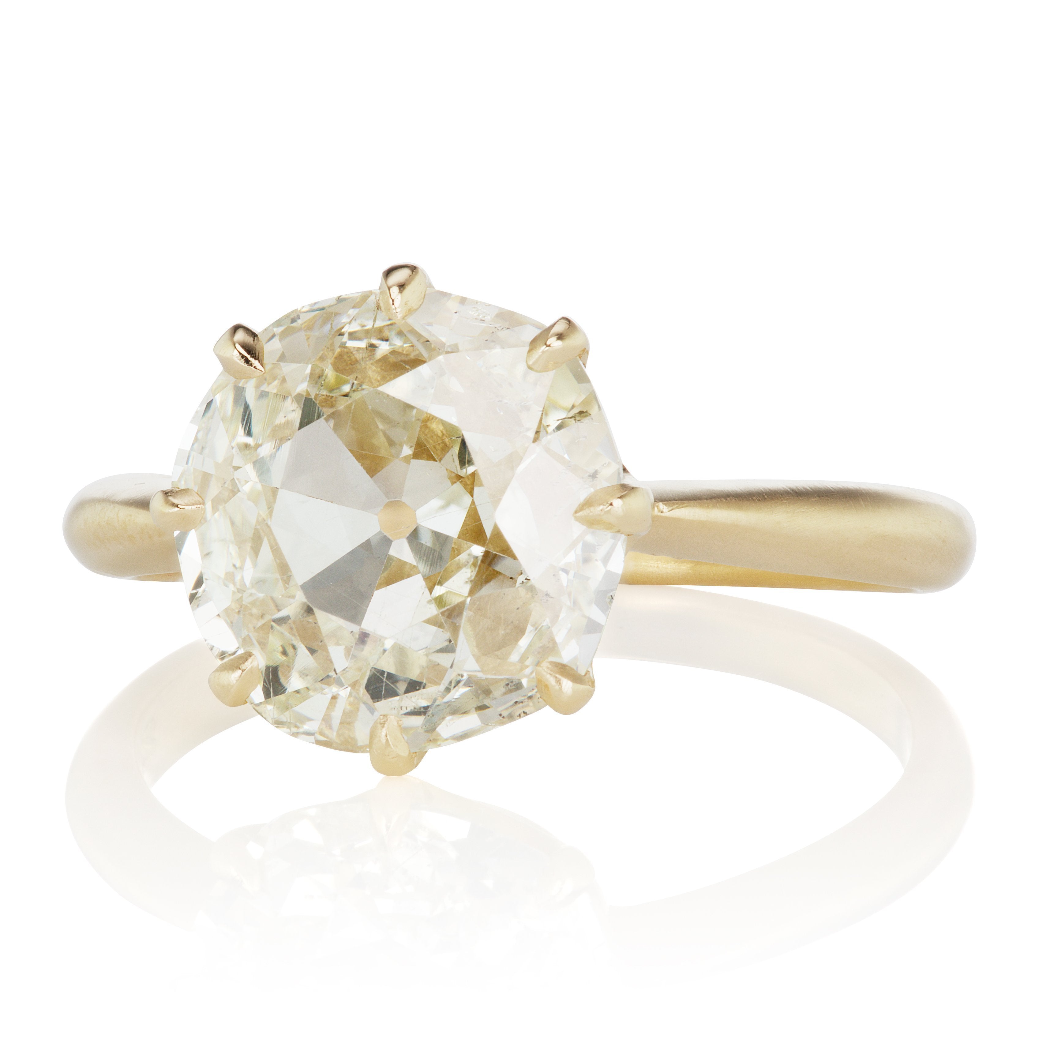 2.60ct old European cut diamond 8 Prong Solitaire Engagement Ring