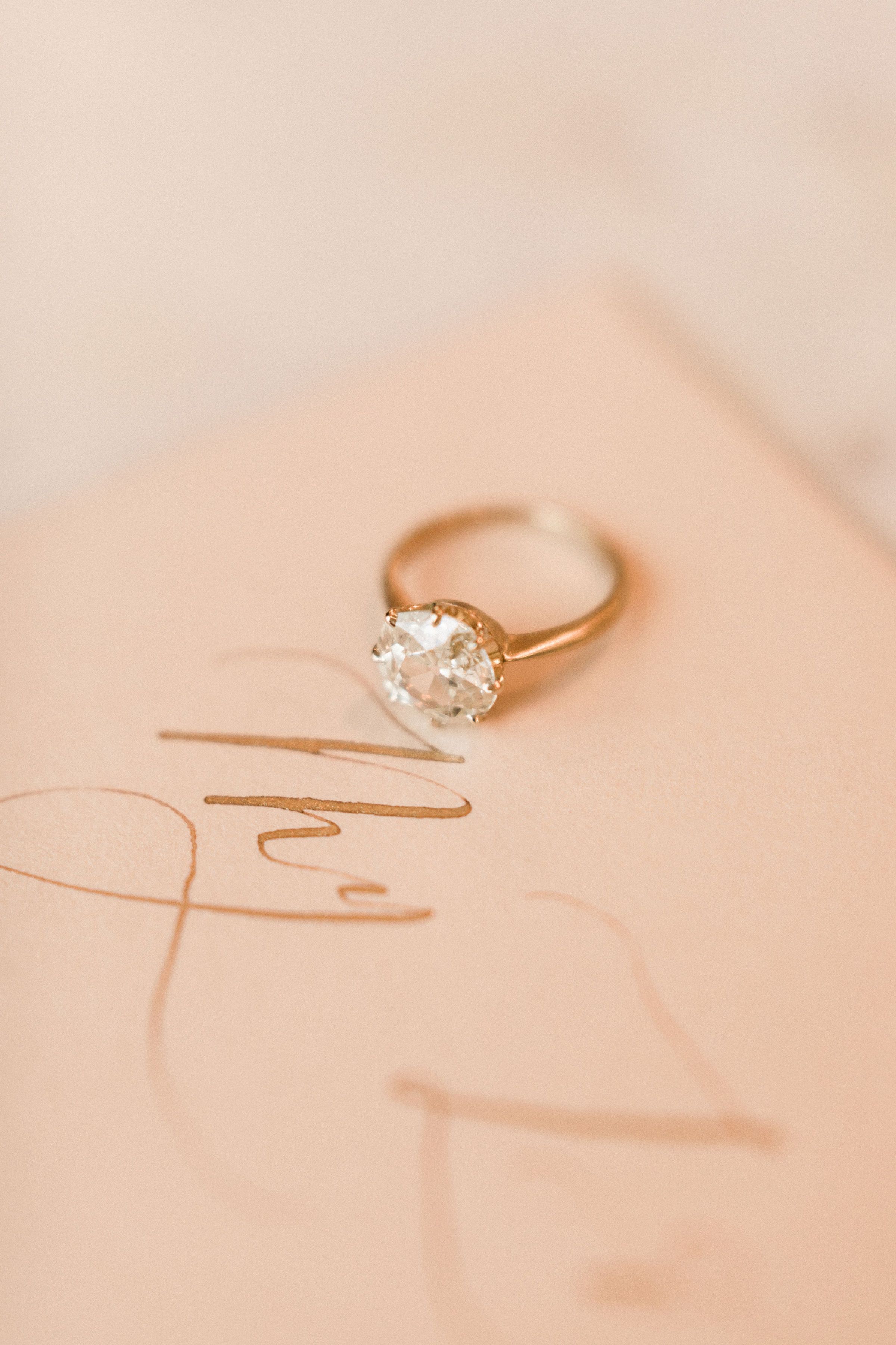 2.60ct old European cut diamond 8 Prong Solitaire Engagement Ring