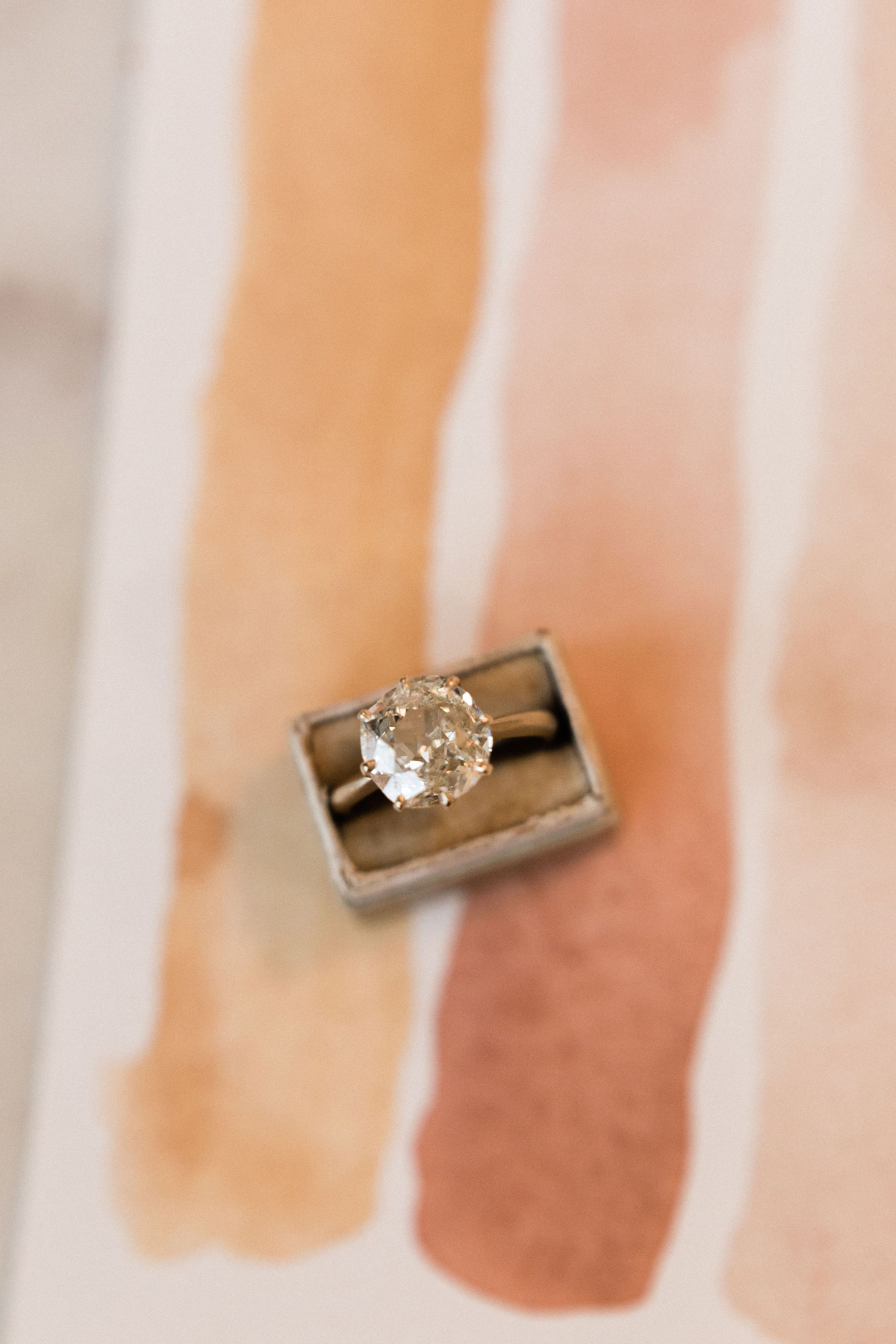 2.60ct old European cut diamond 8 Prong Solitaire Engagement Ring