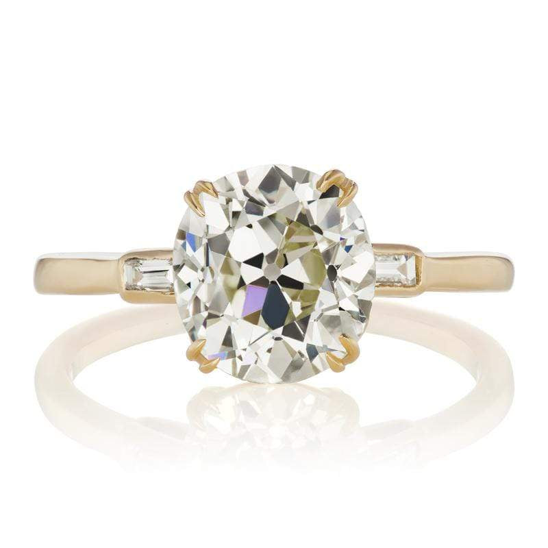 2.61 ct Diamond Engagement Ring with Baguettes