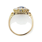 Oval Cut Sapphire Old European Cut Diamond Halo