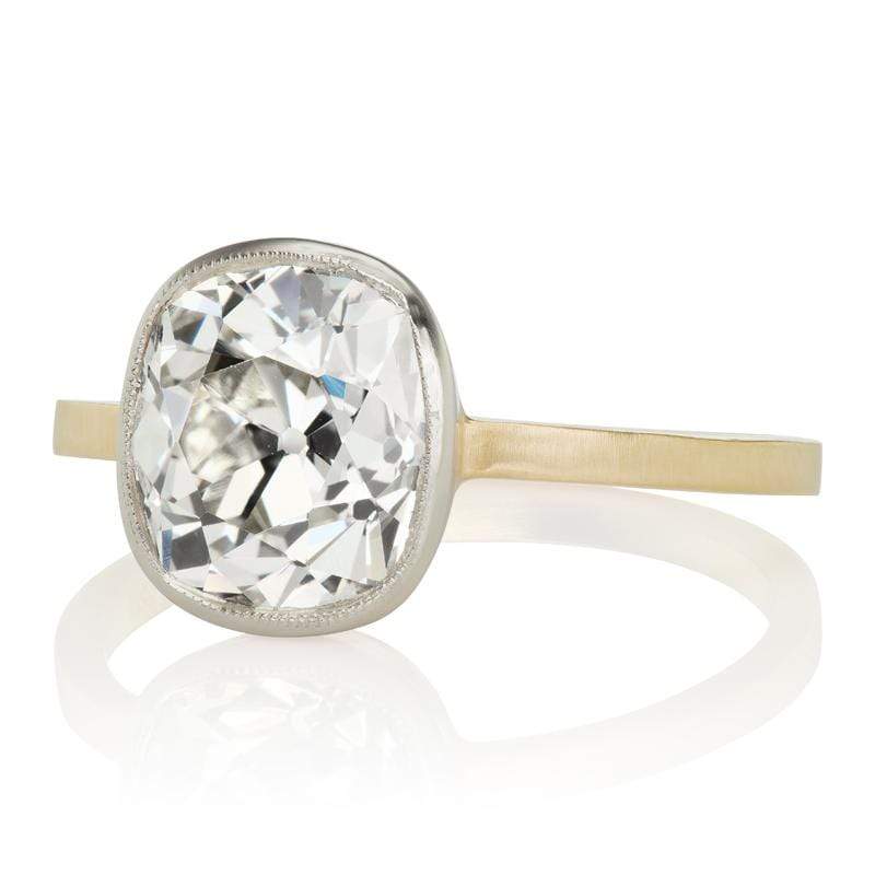 2.64ct Bezel Set Platinum and Gold Engagement Ring