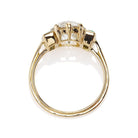 2.65 carat Vintage Engagement Ring with Emerald Side Stones