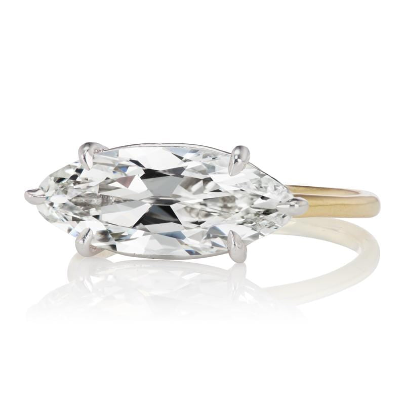 2.65 ct East-West Oval Cut Diamond Engagement Ring