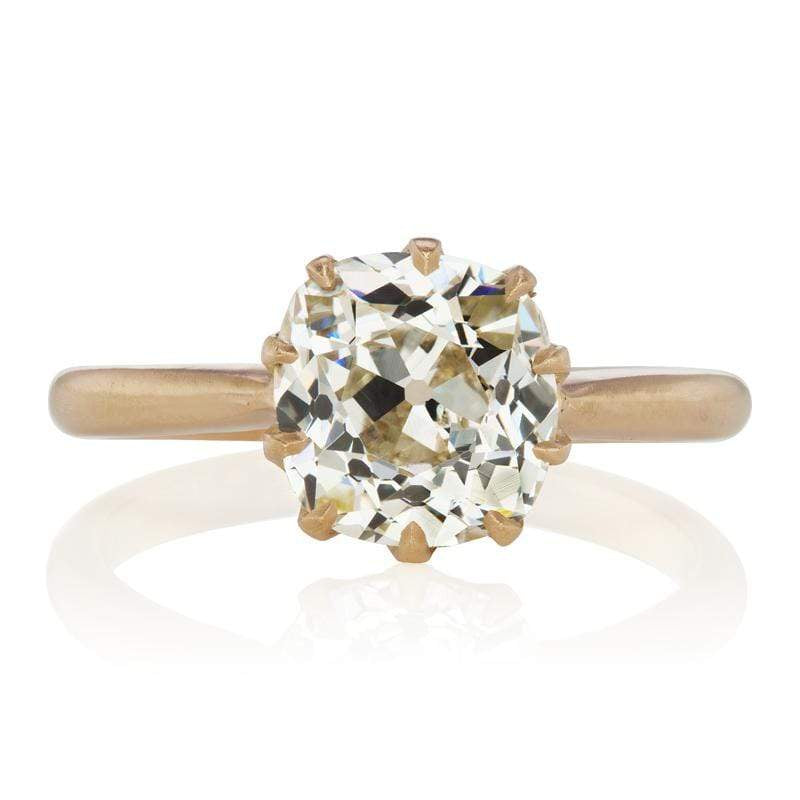2.72 ct Old Mine Cut Solitaire Engagement Ring