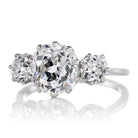 Bright Antique Diamond Three Stone Engagement Ring