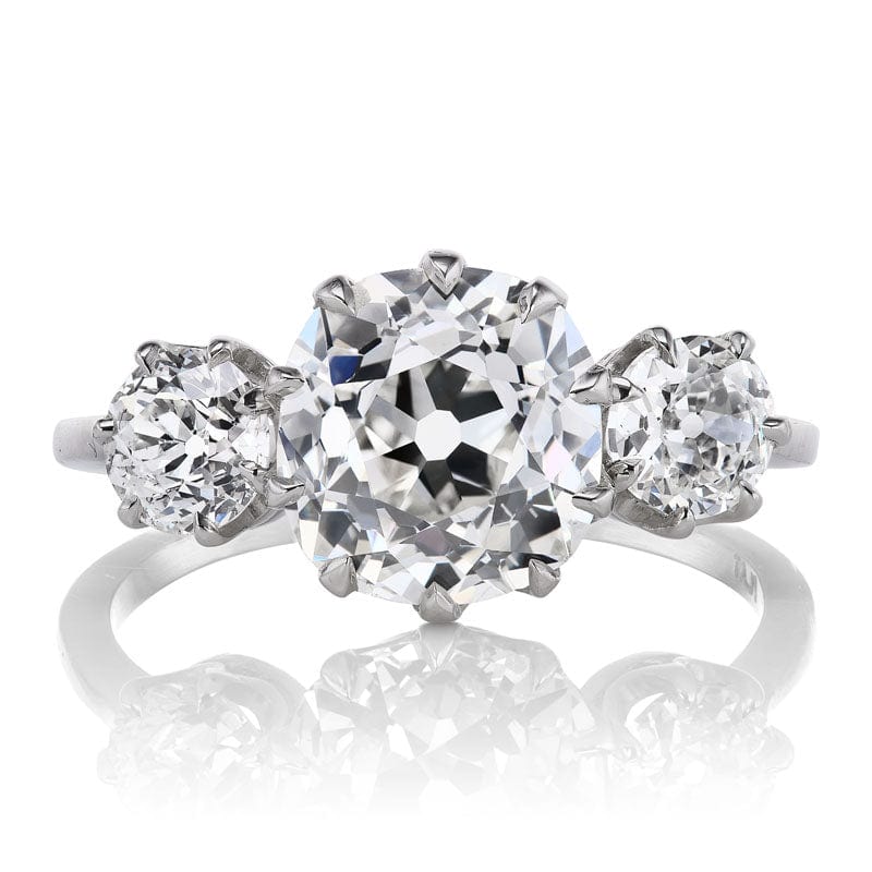 Bright Antique Diamond Three Stone Engagement Ring