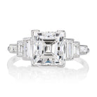 2.76 ct Carré Cut Vintage Platinum Engagement Ring
