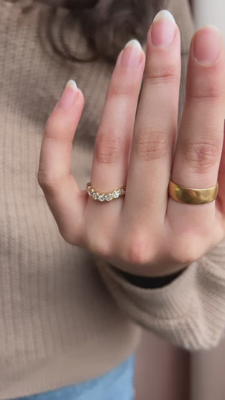 j-k-l color, vs clarity diamond in yellow gold setting