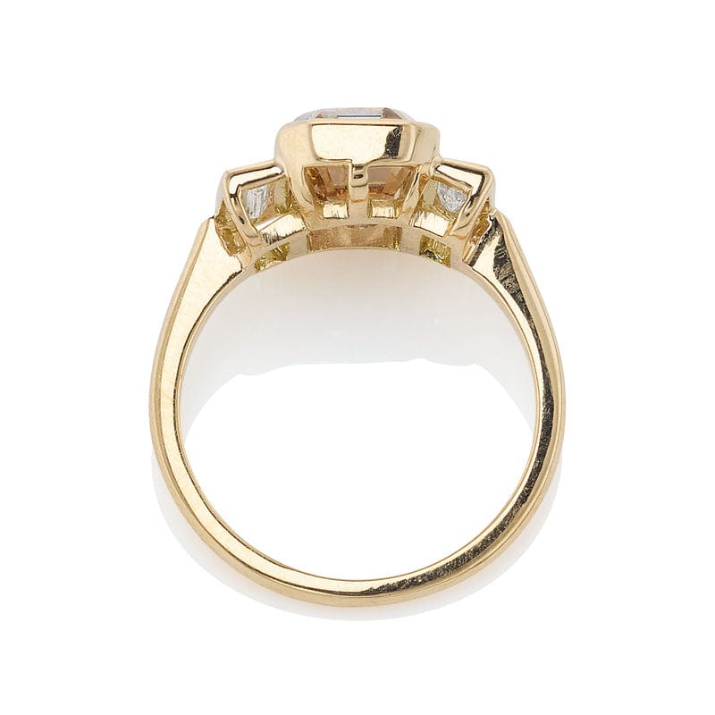 3.00 ct Emerald Cut Champagne Diamond Engagement Ring 